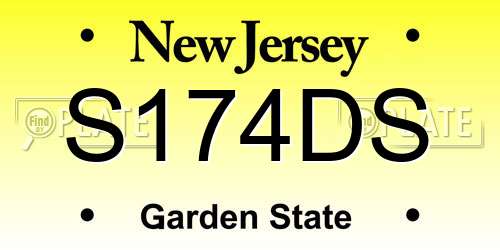 S174DS New Jersey License Plate