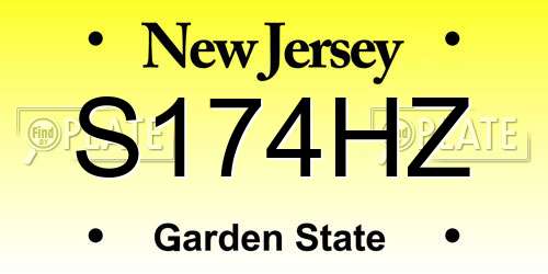 S174HZ New Jersey License Plate