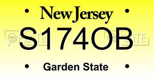 S174OB New Jersey License Plate