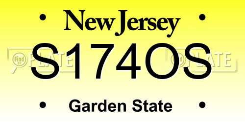 S174OS New Jersey License Plate