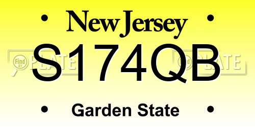 S174QB New Jersey License Plate