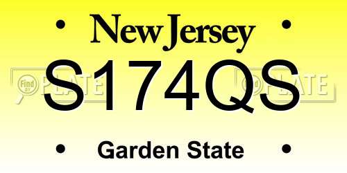 S174QS New Jersey License Plate