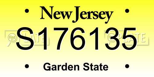 S176135 New Jersey License Plate