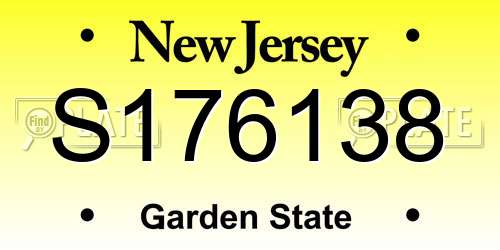 S176138 New Jersey License Plate