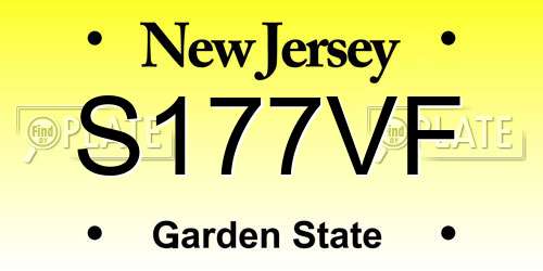 S177VF New Jersey License Plate