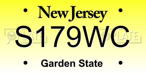 S179WC New Jersey License Plate