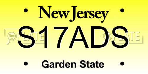 S17ADS New Jersey License Plate