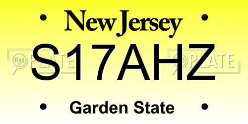 S17AHZ New Jersey License Plate