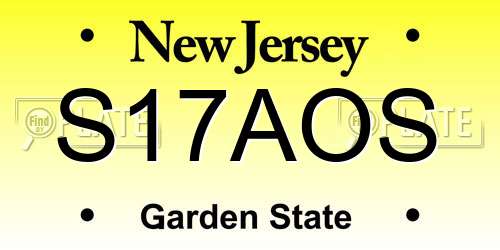 S17AOS New Jersey License Plate