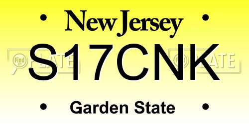 S17CNK New Jersey License Plate