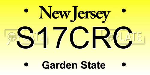 S17CRC New Jersey License Plate
