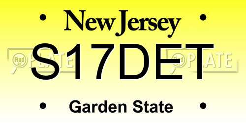 S17DET New Jersey License Plate