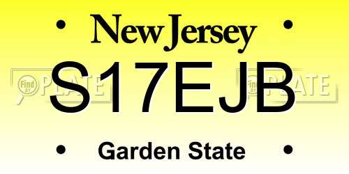 S17EJB New Jersey License Plate
