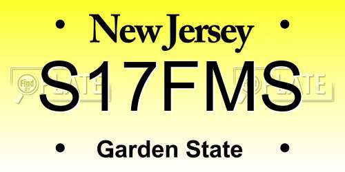 S17FMS New Jersey License Plate