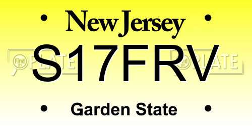 S17FRV New Jersey License Plate
