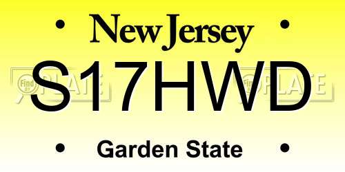 S17HWD New Jersey License Plate