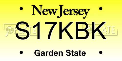 S17KBK New Jersey License Plate