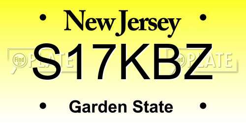 S17KBZ New Jersey License Plate