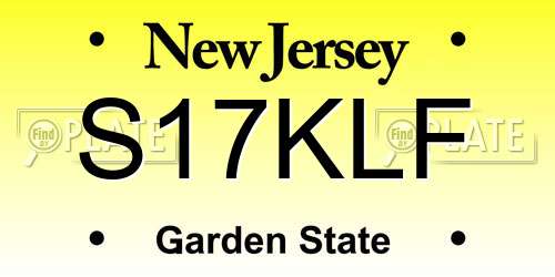 S17KLF New Jersey License Plate