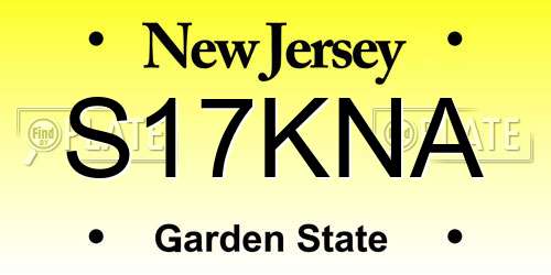 S17KNA New Jersey License Plate