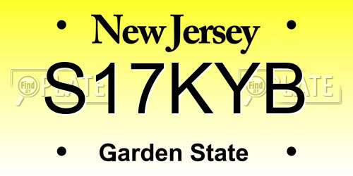 S17KYB New Jersey License Plate