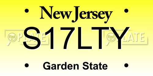 S17LTY New Jersey License Plate