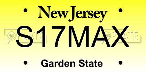 S17MAX New Jersey License Plate