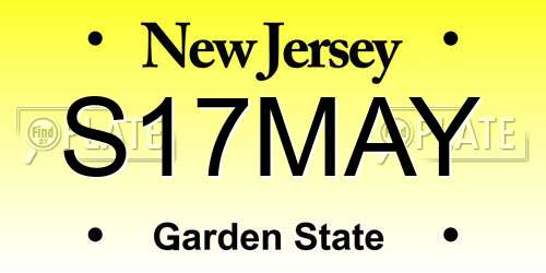 S17MAY New Jersey License Plate