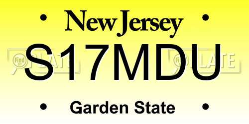 S17MDU New Jersey License Plate