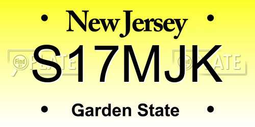 S17MJK New Jersey License Plate