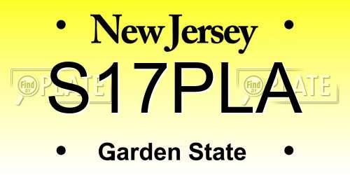 S17PLA New Jersey License Plate