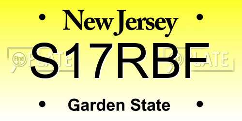 S17RBF New Jersey License Plate