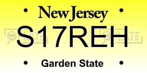 S17REH New Jersey License Plate