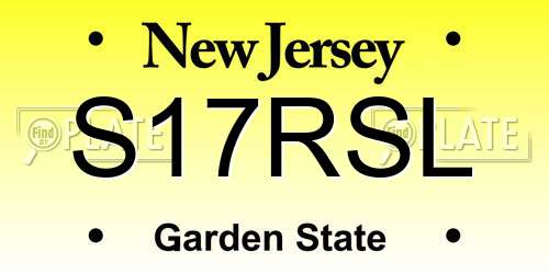 S17RSL New Jersey License Plate