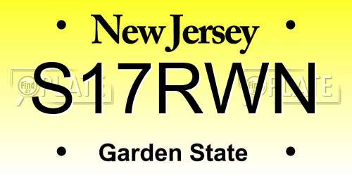 S17RWN New Jersey License Plate