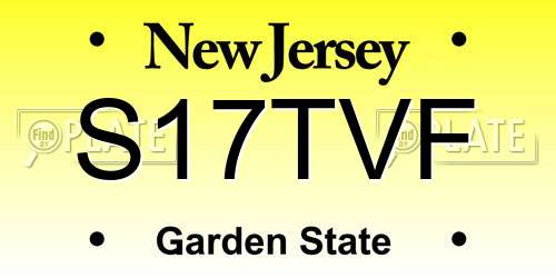 S17TVF New Jersey License Plate