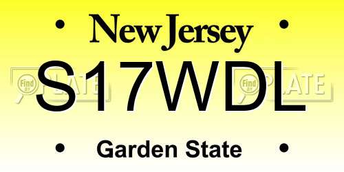 S17WDL New Jersey License Plate