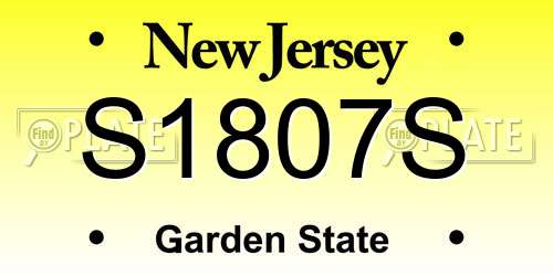 S1807S New Jersey License Plate