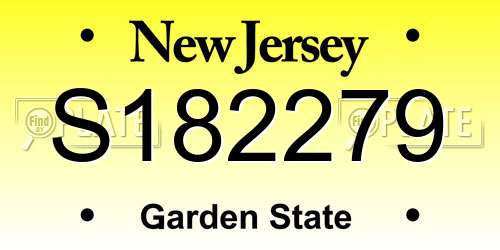 S182279 New Jersey License Plate
