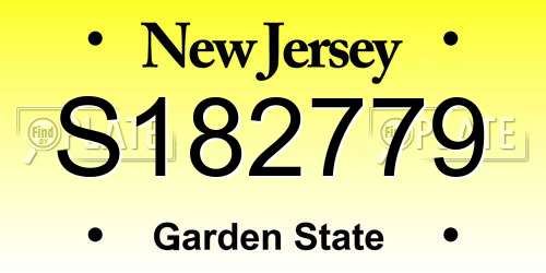 S182779 New Jersey License Plate