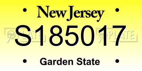 S185017 New Jersey License Plate