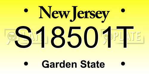 S18501T New Jersey License Plate