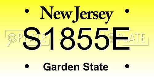 S1855E New Jersey License Plate