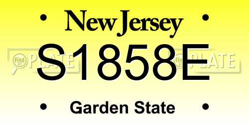 S1858E New Jersey License Plate