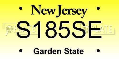 S185SE New Jersey License Plate