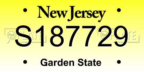 S187729 New Jersey License Plate