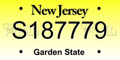 S187779 New Jersey License Plate