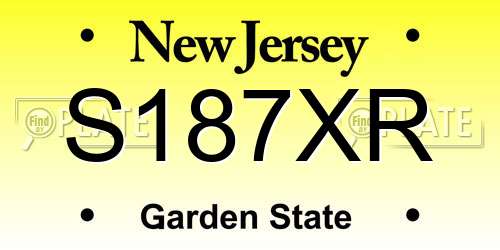 S187XR New Jersey License Plate