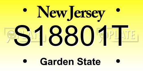 S18801T New Jersey License Plate