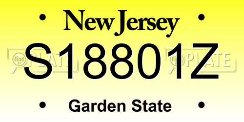 S18801Z New Jersey License Plate
